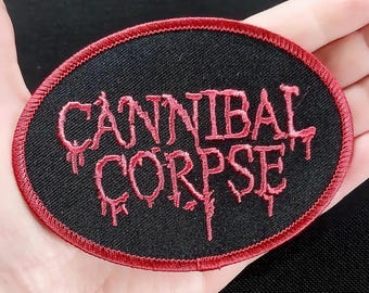 Gelicentieerde heavy death metal thrashrockband-patch met Cannibal Corpse-logo
