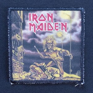 RARE Iron Maiden True 1980s Vintage Album Single Song Art Band Music Patch - Sanctuary