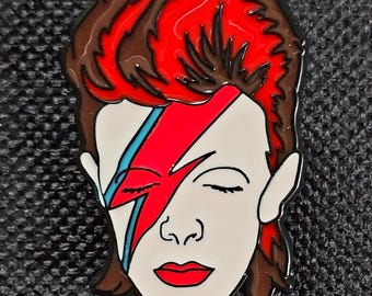 David Bowie Ziggy Stardust Licensed Band Merch Metal Enamel Lapel Pin Pinback Button Badge