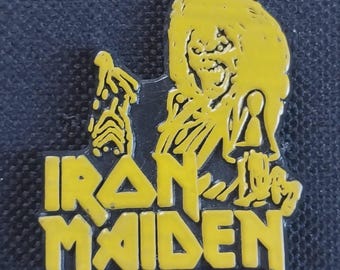 RARE Vintage 80s IRON MAIDEN Killers Eddie Plastic Pin Pinback Button Badge