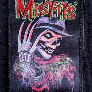 Licensed MISFITS Freddy Nightmare Fiend Punk Goth Horror Rock Music Band Iron On Battle Jacket Patch