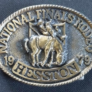 1979 HESSTON National Finals Rodeo Western Cowboy NFR Limited Edition Adult Belt Buckle
