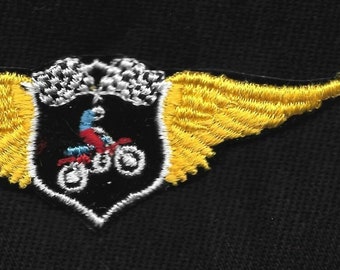 Dirt Bike Motorcross Racing Red Iron on Embroidered Patch applique #1774R Dirt Bike Motorcross Racing Red Iron on Embroidered Patch applique #1774R