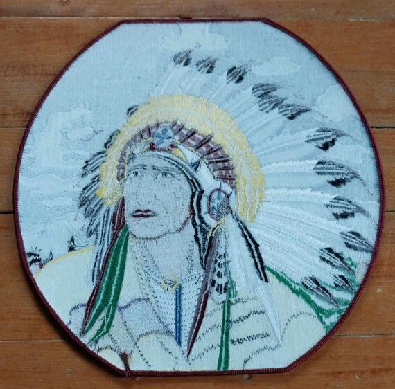 Vintage - Large Embroidered Jacket Patch Native A… - image 7