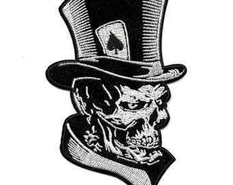 Skull Top Hat Ace of Spades Biker Jacket Outlaw Motorcycle Vest Patch