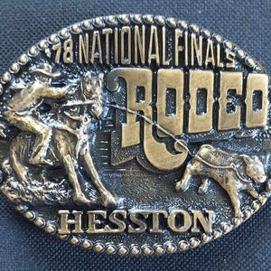 1978 HESSTON National Finals Rodeo Western Cowboy NFR Limited Edition Adult Belt Buckle