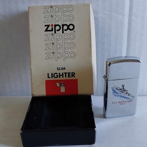 Rare Vintage USS Julius A. Furer FFG-6 Slim Zippo Cigarette Lighter - 1978