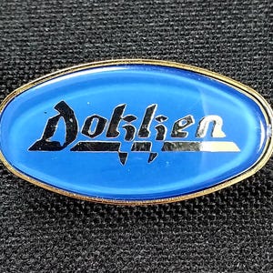 RARE True Vintage Original DOKKEN Classic Hard Rock Band Logo Album Group 80s Metal Enamel Lapel Pin Pinback Button Badge