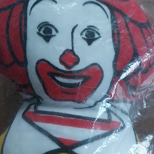 Vintage McDonald&#39;s 13&quot; Ronald McDonald Fast Food Advertising Stuffed Cloth Plush Toy Pillow Rag Doll Stuffie NIP