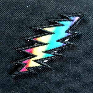 Patch Grateful Dead Tie Die Lightning Bolt sous licence groupe de rock classique brodé fer sur bande