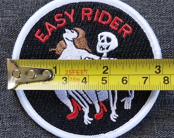 EASY RIDER Skull Skeleton MC Club Embroidered Iron On Motorcycle Jacket Biker Vest Patch