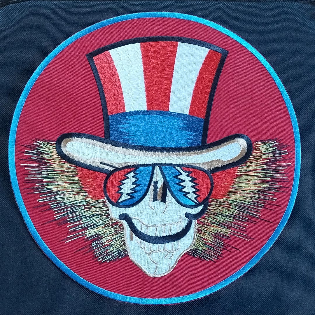 Licensed Grateful Dead Uncle Sam Skull Classic Rock Band Embroidered ...