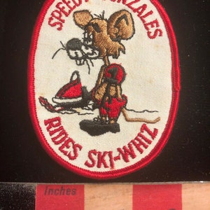 Vtg 1970s SPEEDY Gonzales Rides SKi-WHIZ Snowmobile Cartoon Advertising