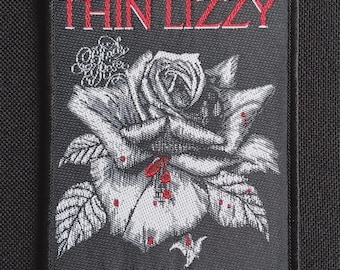 Licensed THIN LIZZY Black Rose Woven Band Music Battle Jacket Patch