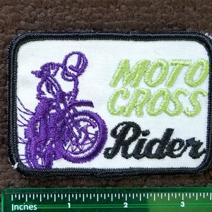 Vintage 1970s Motocross Rider Motorcycle Racing Off Road Moto X Supercross Collectors Patch