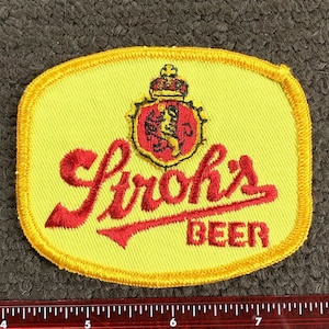 Vintage Stroh's Beer Embroidered Sew On Collectors Patch