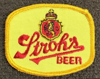 Vintage Strohs Bier bestickt Aufnäher Sammler Aufnäher Aufnäher