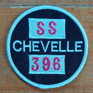 VTG Patch 1970s CHEVY SS 396 Chevelle  Racing Hot Rod Muscle Car sew on