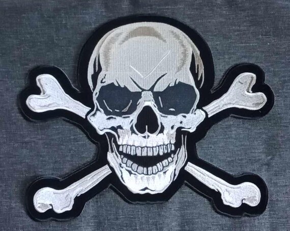 SKULL & CROSSBONES Large Biker Back Patch - Etsy SKULL & CROSSBONES Large Biker Back Patch - Etsy