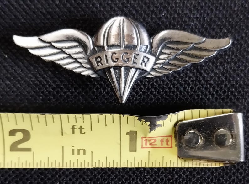 Parachute Rigger Wings Jumper Badge Hat Tie Tac Shirt Jacket Vest Lapel ...