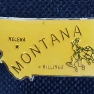 Vintage State of MONTANA Enamel Hat Tie Tac Shirt Jacket Vest Lapel Pin