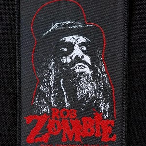Licensierad ROB ZOMBIE Porträtt Top Hat Vävd Bandmusik Battle Jacket Patch