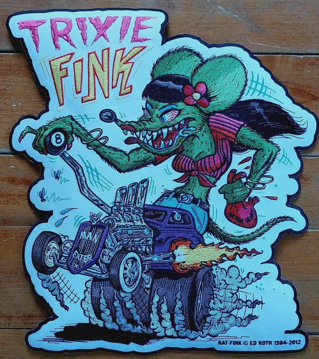 Ed Roth Patch's Large Fully Licensed Ed Roth Rat Fink Trixie Fink Biker Motorcycle ...