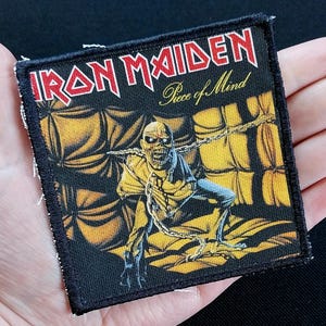 RARE Iron Maiden True 1980s Vintage Album Cover Art Band Music Patch - Peace of Mind