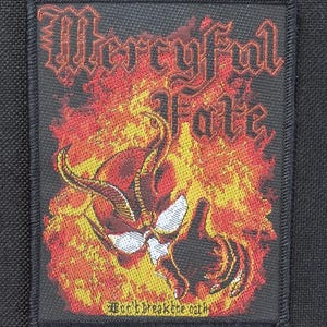 Licensed MERCYFUL FATE Don&#39;t Break The Oath Woven Heavy Metal Thrash Rock Band Battle Jacket Patch