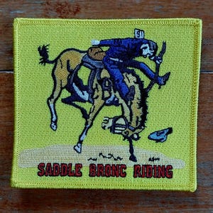Parche de coleccionista de rodeo NFR para montar a caballo con montura Bronc - Vaquero y caballo