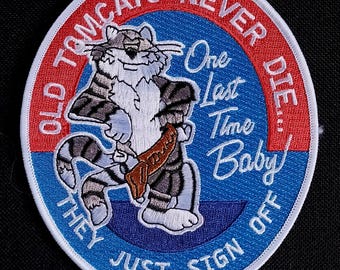 F-14 Tomcat VF Fighter Squadron Collectors geborduurde patch oude TOMCATS Never Die... Ze verdwijnen nog een laatste keer baby
