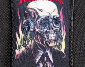 Gelicentieerde MEGADETH Heavy Metal Thrash Rock Groepsmuziek Opstrijkbare bandpatch ~ Vic On Fire