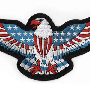 Large American Flag Eagle Motorcycle Jacket Biker Vest Back Patch