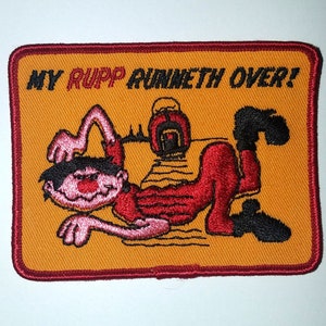 Vintage 1970s My RUPP Runneth Over! Snowmobile Racing Collectors Patch