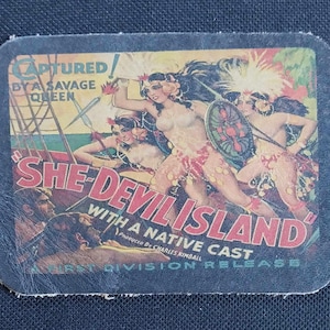 Sie Teufel Insel mit einem Native Cast Vintage Film Motorradjacke Weste Leder Biker Patch