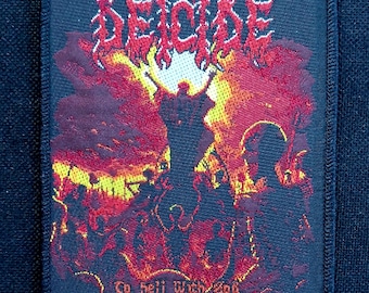 Toppa da battaglia con licenza "Decide To Hell With God" in tessuto Heavy Metal Thrash Rock Band