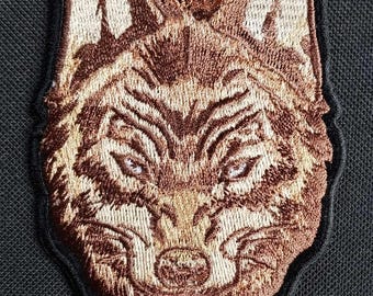 Porte-clés Brodé Patch écusson Biker Motard Loup Wolf Sans Club R3