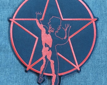 Grande RUSH Starman Iron On Battle Jacket Bordado Patch nas costas