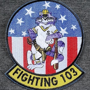F-14 Tomcat Fighting 103 VF Fighter Squadron Sluggers Embroidered Collectors Iron On Patch