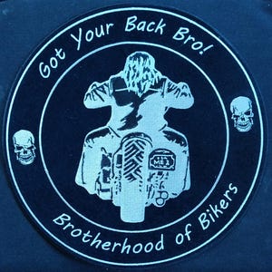 Large Got Your Back Bro! Brotherhood of Bikers Motorcycle Jacket Vest Leather Biker Back Patch