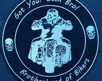 Stor Got Your Back Bro! Brotherhood of Bikers motorcykeljacka väst läder biker rygglapp