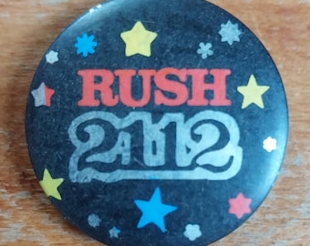 Echte vintage jaren 80 originele RUSH 2112 albumprisma pin pinback knop badge
