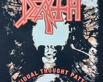 Motifs de pensée individuels DEATH sous licence groupe de heavy thrash metal grand patch arrière de veste de combat à coudre