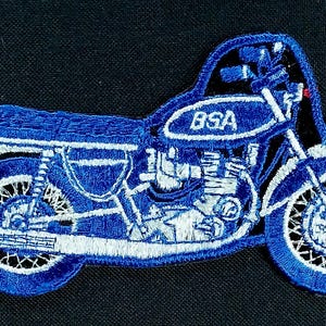 Parche de motociclista bordado para coser de la década de 1960 o 1970 de la BSA