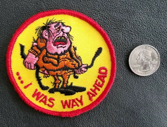 I Was Way Ahead - Vintage 70s Racing Embroidered Sew On Patch View 2
