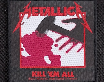 Parche de música de banda con arte del álbum Kill 'Em All de METALLICA con licencia