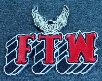 FTW Adler Upwing Motorradjacke Weste Gesticktes Aufnäher zum Aufbügeln