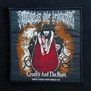 Licensed Cradle Of Filth Cruelty And The Beast Heavy Thrash Metal Band Woven Sew On Battle Jacket Patch