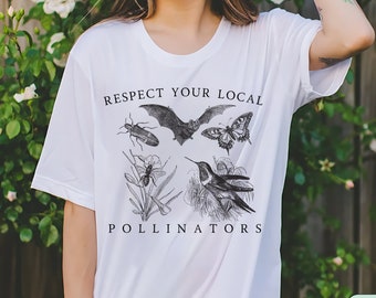 Pollinator Shirt, Native Animal Shirt, Protect our Pollinators Shirt, Bat T-Shirt, Ecological Shirt, Vintage Bug Shirt, Protect Nature Tee