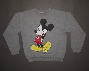 Vintage 90s Mickey Mouse Crew Neck Sweatshirt SMALL - 1990s Walt Disney Tourist Epcot Center